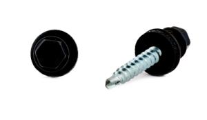 FARMARSKRUV 4,8x64 100st/frp MED BRICKA 14MM FZB RAL 9011 SVART