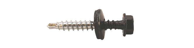 FARMARSKRUV 4,8X20 250st/frp MED BRICKA 14MM FZB RAL 9011 SVART