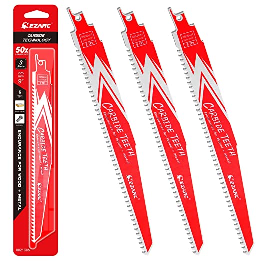 Ezarc karbid trä,metall 225mm 6tpi 3-pack