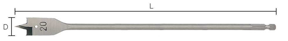 LABOR FLATBORR TRÄ QL 25.0X400MM ST