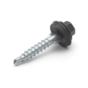 PLASTTAKSSKRUV TRÄ 5,5x35 UTV MÖRKGRÅ 150st/frp