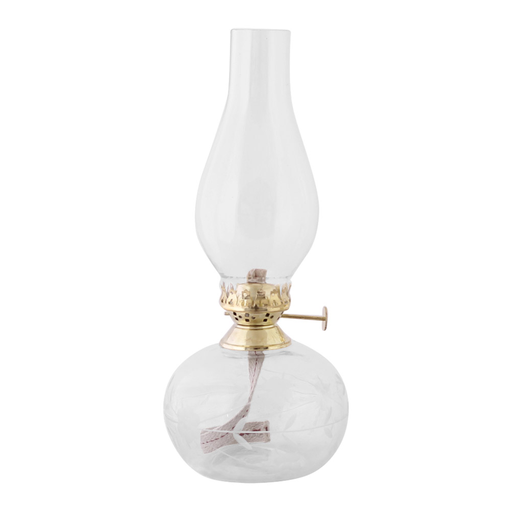 Fotogenlampa Oval Löv Klar Mässing Fotogenlampa Oval Löv Klar Mässing