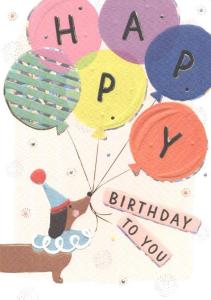 Kort med Tax, Happy Birthday to You, Präglat motiv - Pictura