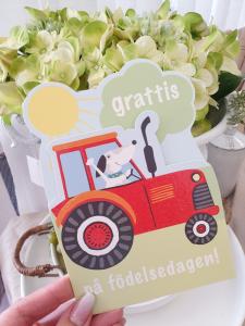 Grattis på födelsedagen (traktor och hund), kort från Pictura
