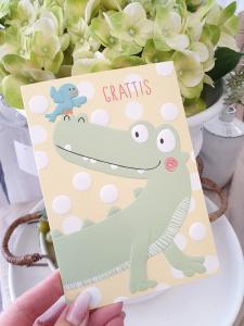 Grattis (krokodil), kort från Pictura