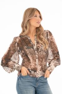 Blus Charlie Creme Chestnut Black Chloe Svart - Capri Collection
