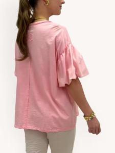 T-shirt med volymärm, Rosa Noemi - Gemini