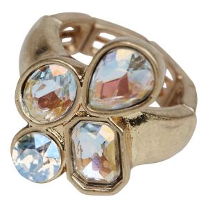 Ring Elastisk, Guldfärgad med 4 stenar, Ava - the moshi