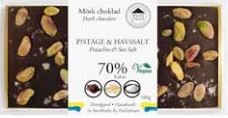 Mörk choklad 72%, Pistage & Havssalt - Pralinhuset