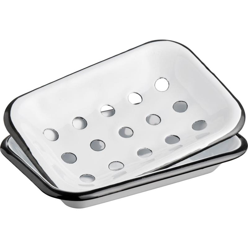 Tvålkopp Vit, 2-delad emalj - Ib Laursen