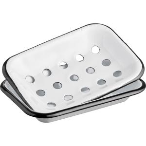 Tvålkopp Vit, 2-delad emalj - Ib Laursen