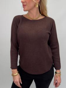 Stickad tröja, Mörkbrun Stella - Gemini