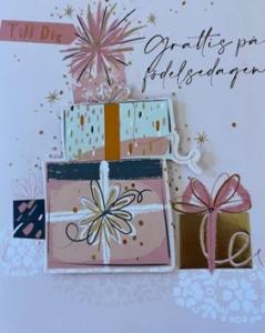 Kort med Paketer, Till Dig Grattis på födelsedagen, 3D - Pictura