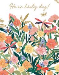 Ha en härlig dag! Blommor och trollsländor (3D), Dubbelt kort - Pictura