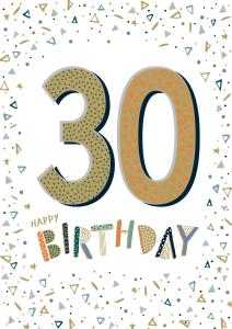 30 Ett stort grattis, Happy Birthday, Kort - Pictura