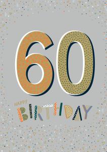 60 Happy Birthday, Kort - Pictura