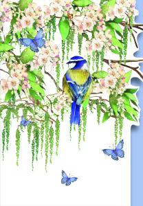 Blåmes på kvist av körsbärsträd, Dubbelt kort - Pictura