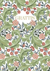 Morris Gröna blad och blommor, Grattis, Dubbelt kort - Pictura