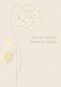 Livet är begränsat, minnena är oändliga, Dubbelt kort (sorg) - Pictura