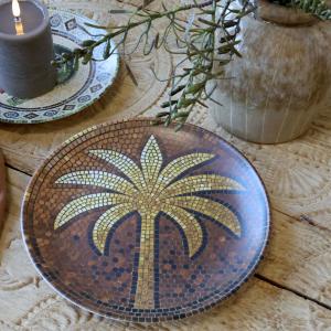 Mattallrik Mosaik, Brun Palm - Chic Antique