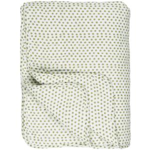 IB Laursen Quilt filt, Vit med gröna prickar