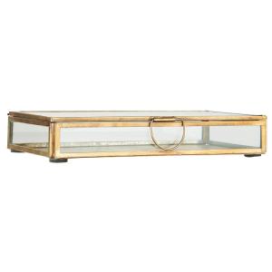 Glasbox med lock Solitaire Rektangulär, Mässing - Ib Laursen