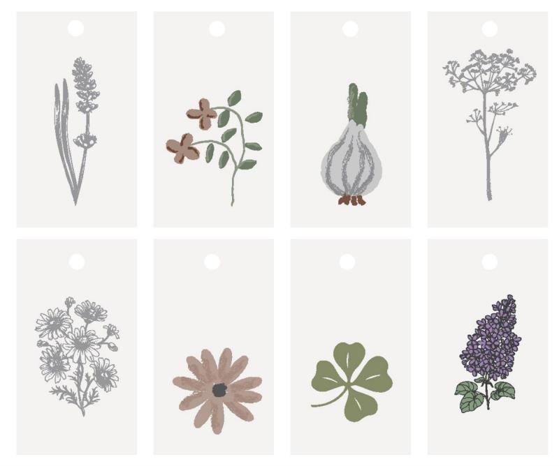 Tags i kartong, Blommor 2022- Ib Laursen, set om 5