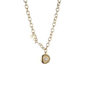 Halsband Kort, Guldfärgat med sten i strass - Gemini