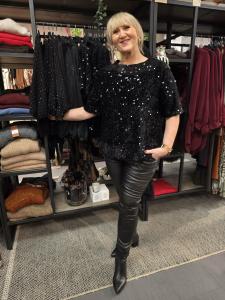 Topp med paljetter, Svart Cindy - Caramelle Fashion