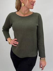 Stickad tröja, Mörkgrön Stella - Gemini