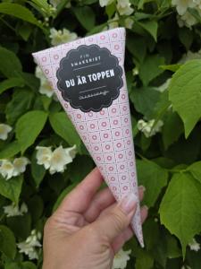 Strut DU ÄR TOPPEN, Vit / Rosa  - Finsmakeriet