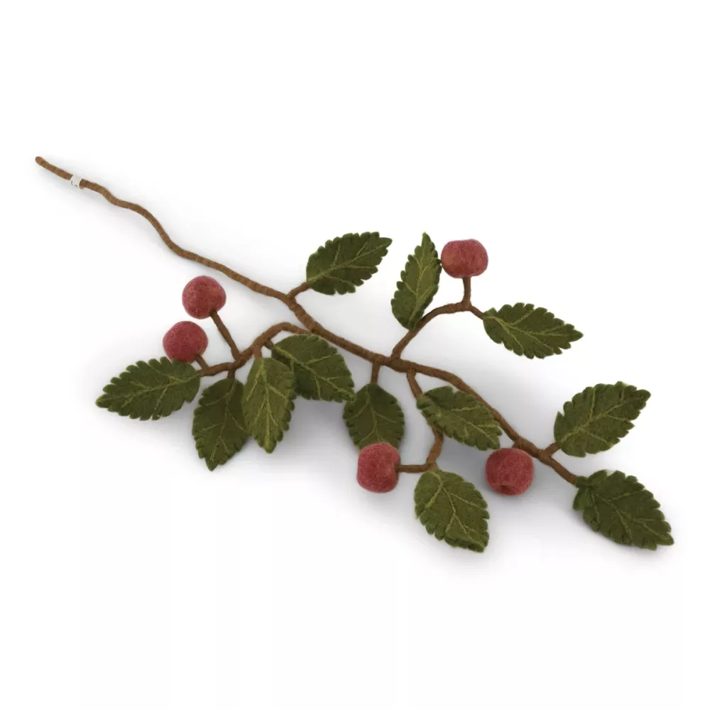 Tovad brun gren med röda äpplen, 60 cm (10035) - Én Gry & Sif