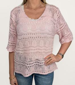 Topp Virkad, Rosa Mona - Caramelle Fashion    BERÄKNAD LEV: MAJ