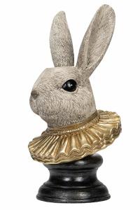 Kaninhuvud med guldkrage för kronljus, 22 cm - A lot