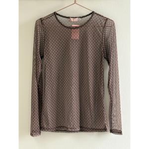 Topp Mesh, Brun med prickar, Mita - Three M    BERÄKNAD LEV: MARS