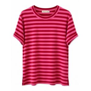 T-shirt, Randig Rosa / Röd, Titti - Three M