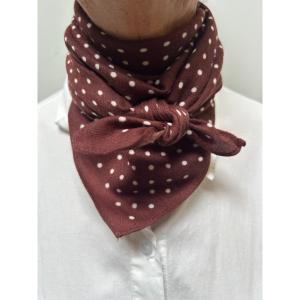 Scarves, Bordeaux med vita prickar (70x70 cm) - Three M