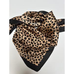 Scarves, Leo Mini Svart / Kamel (70x70 cm) - Three M