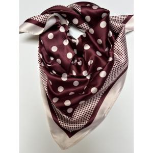 Scarves, Prickig Bordeaux / Creme (70x70 cm) - Three M