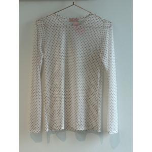 Topp Mesh, Offwhite med prickar, Mita - Three M     BERÄKNAD LEV: MARS
