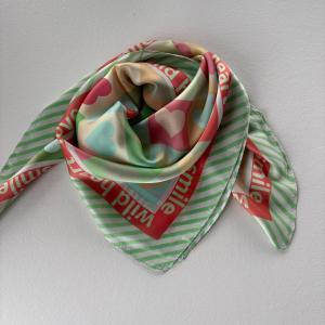 Scarves, Grön / Multi med hjärtan (70x70 cm) - Three M