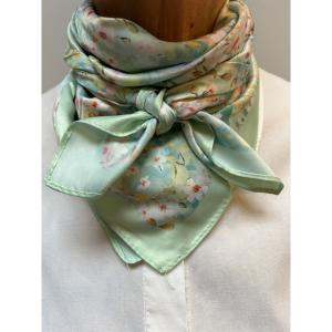 Scarves Blommig Ljusgrön  (70x70 cm) - Three M