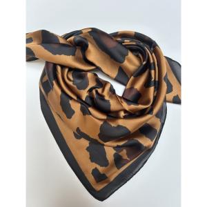 Scarves, Leo Kamel / Brun / Svart (70x70 cm) - Three M