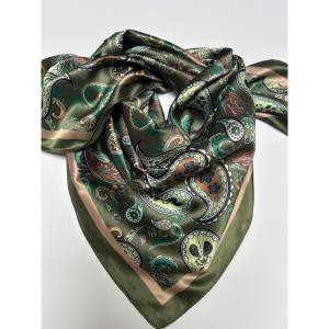 Scarves, Paisley Army grön (70x70 cm) - Three M