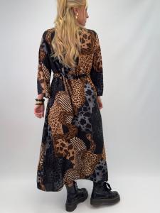Klänning med knyt, Animal Svart, Andrea - Gemini
