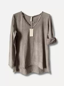 T-shirt Lång ärm, Taupe, Laila - Reunion