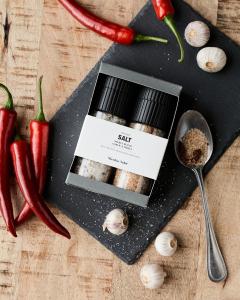 Salt Secret Blend + Salt Vitlök / Chili, Presentask - Nicolas Vahe