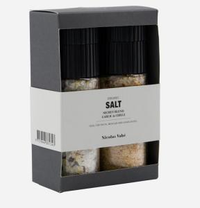 Salt Secret Blend + Salt Vitlök / Chili, Presentask - Nicolas Vahe