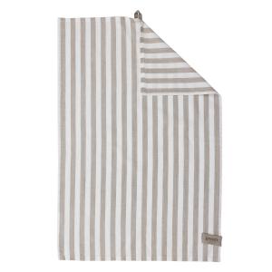 ERNST Kökshandduk, Bredrandig Beige / Vit