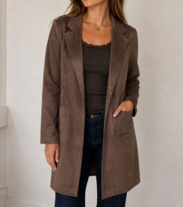 Kavaj i "mocka", Brun Vendela - Caramelle Fashion